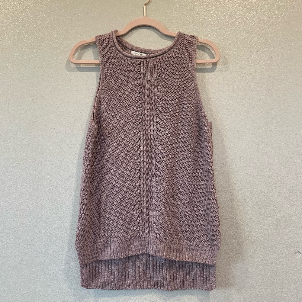 Maurices Purple Open Knit Tank Top Sweater Layering‎ Women’s Medium Soft Acrylic
